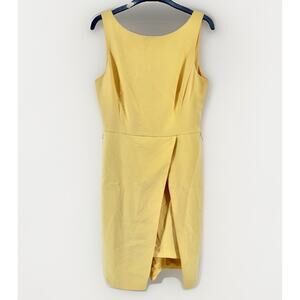 White House Black Market Butter Yellow Dress Sleeveless Size 10